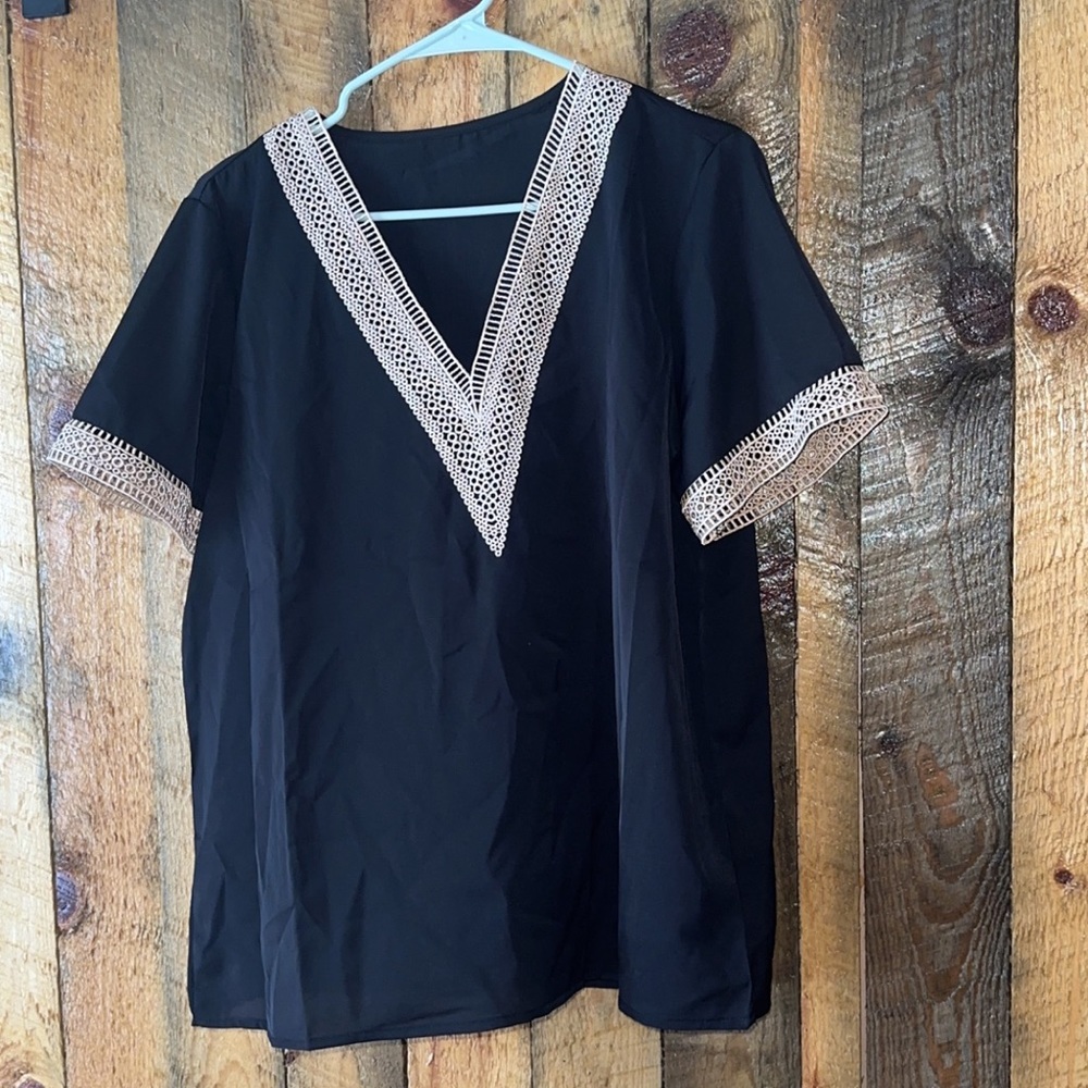 SHEIN black vneck top
